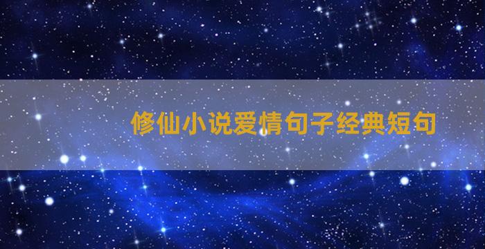 修仙小说爱情句子经典短句